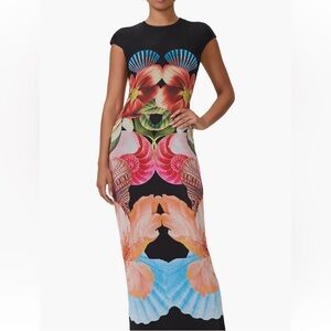 AFRM Cody Print Sleeve Maxi Dress